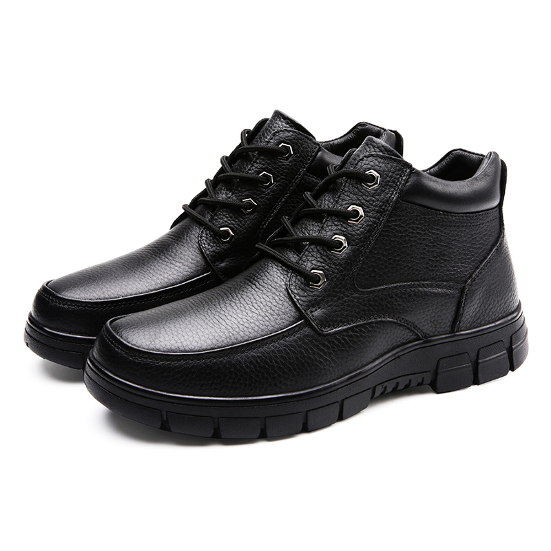 男鞋秋冬高帮真皮头层牛皮面户外工装靴短靴休闲大头皮靴大码棉靴