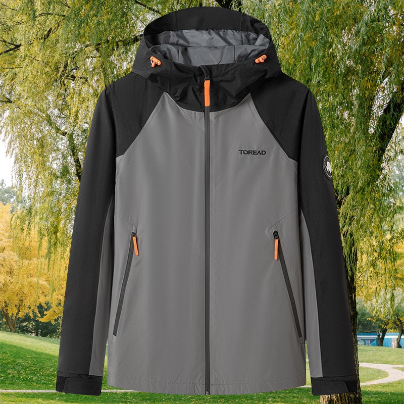 探路者春秋薄款冲锋衣有内衬24秋新款防风外套TABBCM90700-G10G