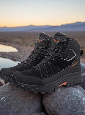 探路者男鞋2024秋冬新款情侣登山鞋TFBBBM91703-G01X黑色92703女