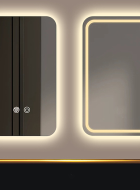 智能方镜触摸屏除雾浴室镜子定制卫生间led灯镜挂墙式化妆镜竖挂