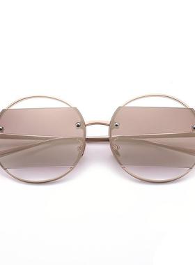 珍视光学潮流镂空圆框太阳镜新款女士尼龙防紫外线