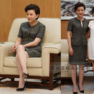 杨澜同款黑灰色粗花呢小香风短袖外套+半裙优雅老钱风套装裙春夏