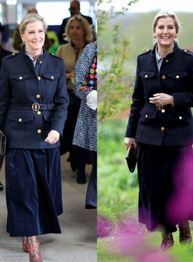 高端定制英伦军风藏蓝色羊毛呢子西装外套+丝绒半裙时尚套装裙冬