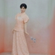 半裙优雅套装 上衣 裙国风礼服 杏粉色亮片新中式 高级定制明星同款