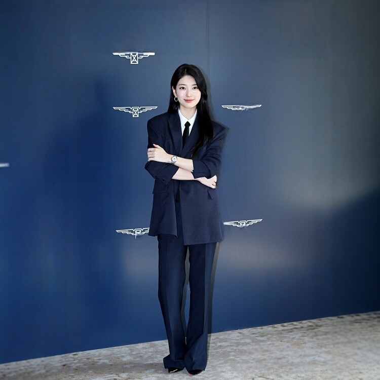 高级私人定制藏蓝色纯羊毛长西装外套直筒长裤时尚大女主套装春秋