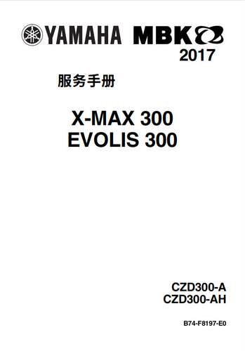 2017-2023雅马哈 XMAX300  维修手册 全车零件扭矩 线路图资料