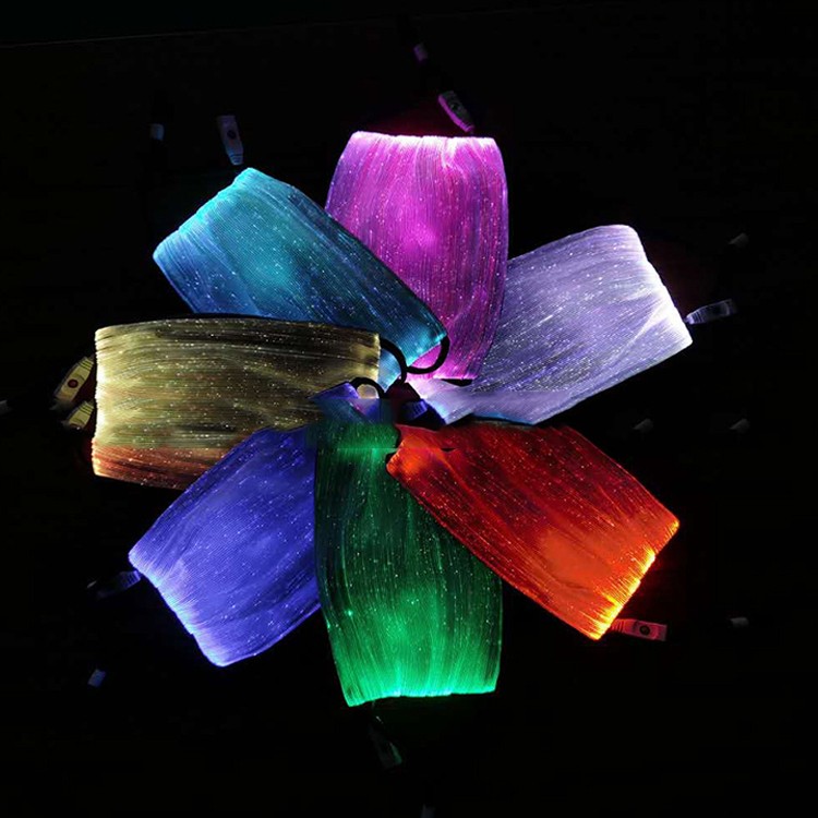 夜店酒吧狂欢蹦迪装备道具用品LED七彩光纤USB可充电炫彩发光口罩