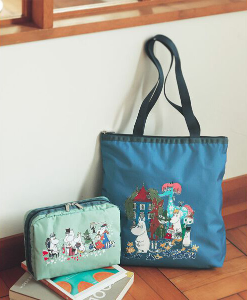 力士保 卡通姆明联名女包手提包大容量单肩包xl超大化妆包 3531