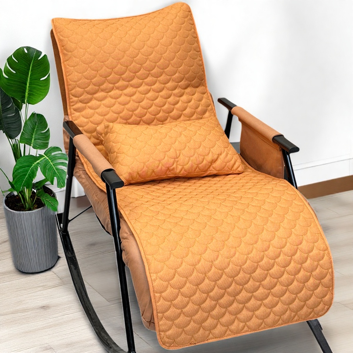 四季麻摇摇椅坐垫透气吸汗躺椅坐垫懒人午休椅坐垫套加厚椅子垫