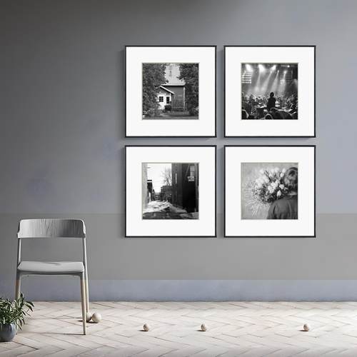 黑白摄影艺术风咖啡厅怀旧装饰画