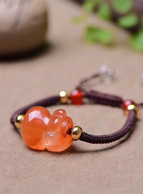 天然可爱猪本命年手链