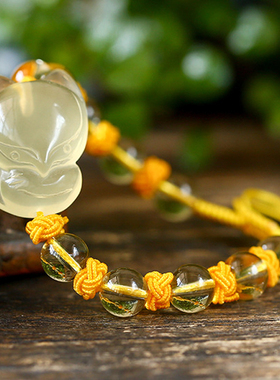 可调节大小狐仙手链天然黄水晶