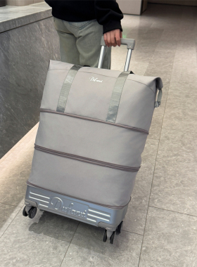 万向轮背拉两用旅行包带拉杆新款行李袋收纳包瑜伽待产出差手提包
