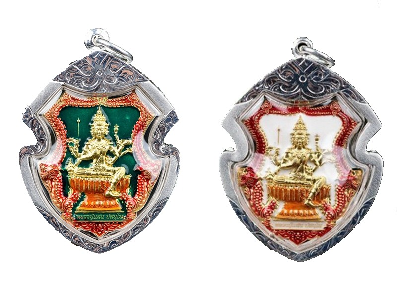 泰国佛牌正品 龙婆贤龙婆禅南 2563骑龙盾形四面