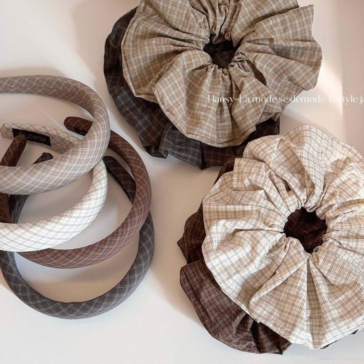复古格纹布艺大肠发圈高级感气质百搭扎头发丸子头低马尾头绳发饰,家庭/个人清洁工具,发圈/发网,淘宝优惠券,粉丝福利购,淘宝优惠卷