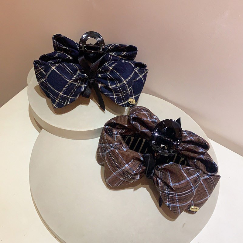 韩系头饰发抓复古英伦风格纹大号蝴蝶结抓夹高级感后脑勺气质发夹,饰品/流行首饰/时尚饰品新,民族风发饰,淘宝优惠券,粉丝福利购,淘宝优惠卷
