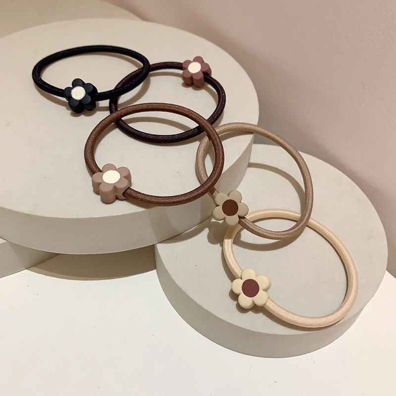 韩系奶茶色发圈萌趣可爱简洁干净小花朵皮筋好看又百搭五根一袋装,家庭/个人清洁工具,发圈/发网,淘宝优惠券,粉丝福利购,淘宝优惠卷