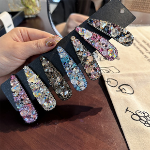 轻奢闪钻水滴发夹发卡韩国ins捷克钻少女侧边刘海边夹碎发顶夹