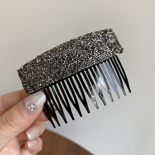 闪耀砂糖7cm倒插梳发夹碎发时尚发饰发卡满钻2026新发梳镶钻头饰