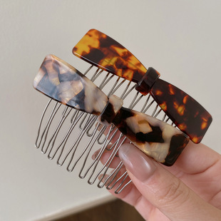 蓬松公主头蝴蝶结倒插梳发夹女2026新款高端高颅顶神器醋酸侧边夹