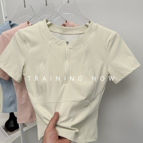 2025新款运动短袖女夏季带胸垫