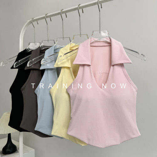 跑步训练速干背心女遮副乳瑜伽