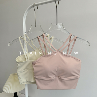 运动内衣女夏季一体式瑜伽健身文胸性感交叉美背外穿跑步训练背心