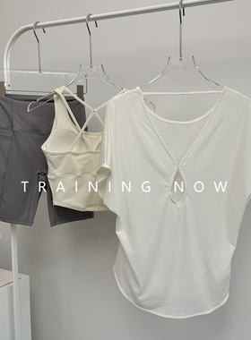 高级感运动套装女夏透气薄款瑜伽服罩衫上衣健身房训练速干晨跑服