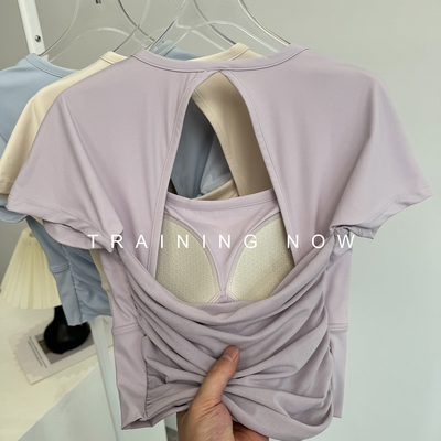 瑜伽服短袖健身普拉提运动T恤