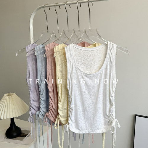 宽松运动背心女夏季普拉提锻炼