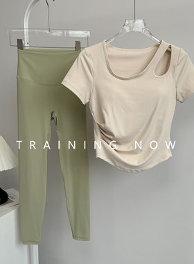 瑜伽服套装女夏季跑步运动速干服