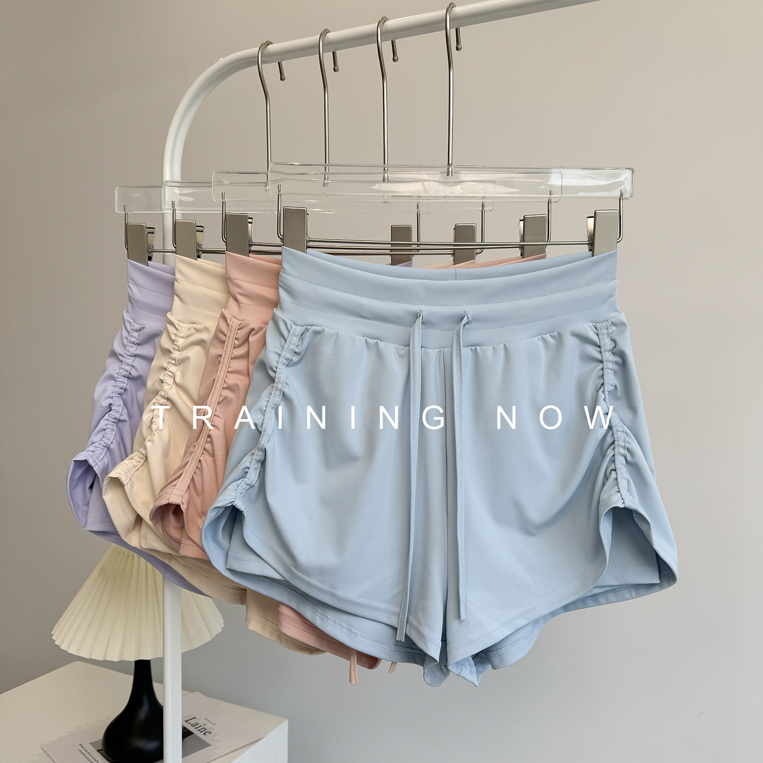 宽松运动短裤女防走光健身跑步训练弹力速干瑜伽服三分短裤夏季