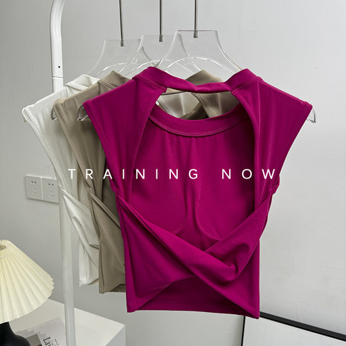 带胸垫瑜伽背心女性感健身文胸