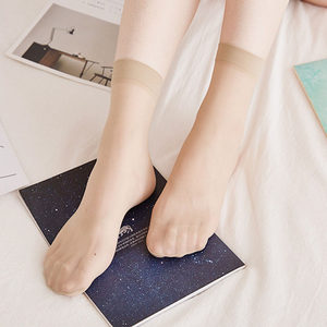 芬那丝脚尖透明天鹅绒女士薄透短丝袜子短款隐形10D四季短筒纯色