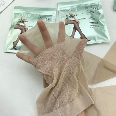 10D超薄莱卡包芯丝隐形袜女一线裆防勾丝夏季防晒连裤丝袜肤色3双