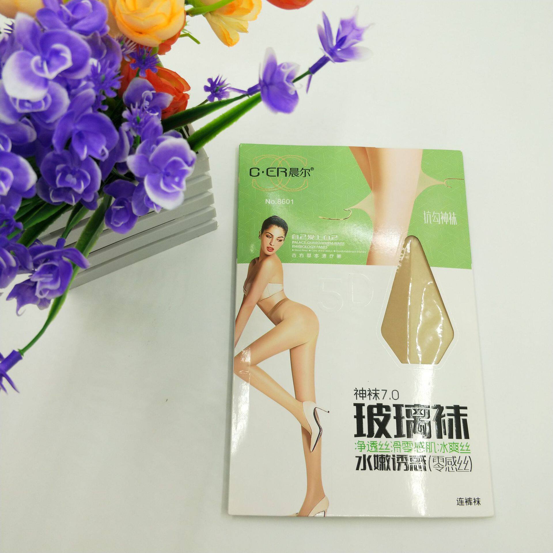 晨尔8601 夏季T裆超薄玻璃丝袜女透明光腿打底裤袜连脚袜子