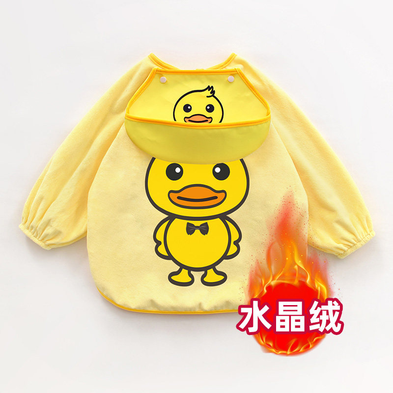 儿童罩衣宝宝吃饭围兜婴儿反穿衣防水防脏护衣画画防护春秋冬款