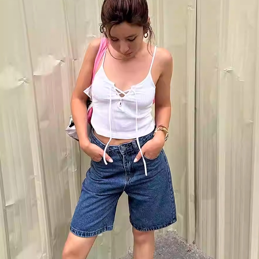 NAYB宽松百搭ins阔腿牛仔短裤