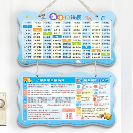 九九乘法口诀表卡片挂牌小学生二年级99除法数学口算表挂图