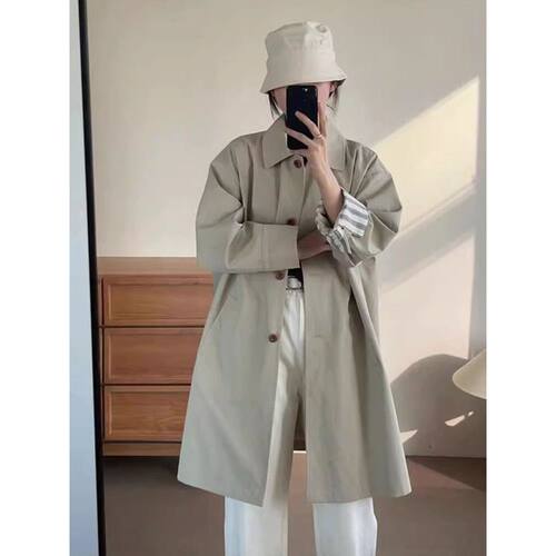 女士休闲风衣2025新款今年流行爆款春秋季中长款外套女小个子薄款