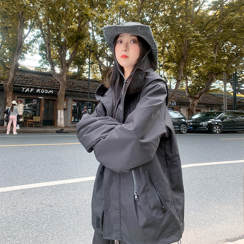 春秋季外套男女款冲锋衣2026新款爆小个子夹克登山服户外软壳薄款