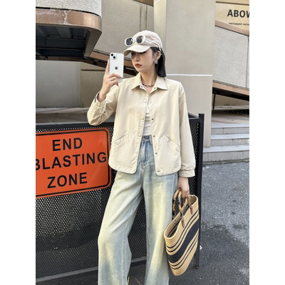 短款女士白衬衫外套2025春秋季新款薄款休闲小个子上衣女长袖正肩