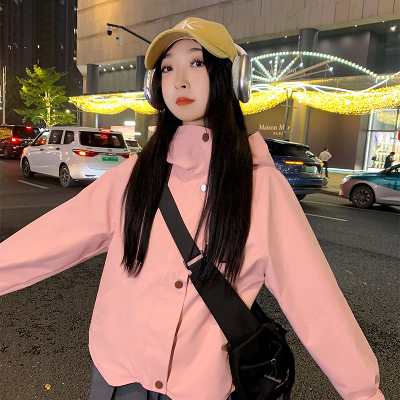 春夏季外套男女款冲锋衣2025新款爆小个子夹克登山服户外软壳薄款