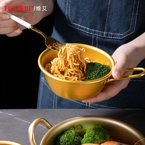 韩式泡面碗带把手分食吃播小锅