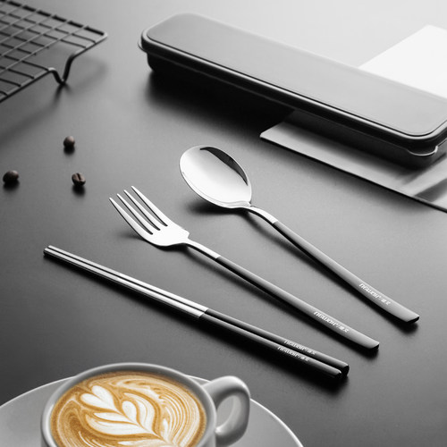 【钢琴黑】筷子勺子套装个人专用