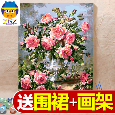 赵公子diy数字油画客厅上色水彩成人数码手工填色手绘装饰油彩画