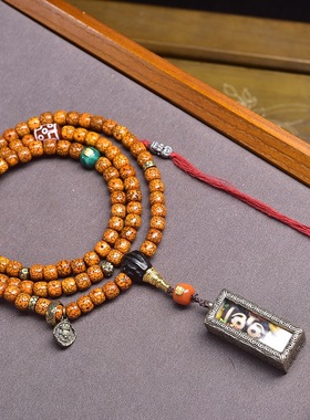 老籽星月菩提项链手持开片老料密度最高的海南元宝籽 纯手工制作