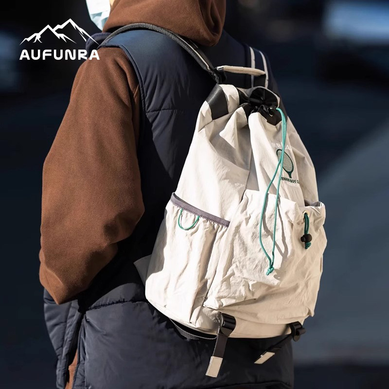 AUFUNRA户外双肩包短途旅行帆布背包大容量运动骑行徒步登山包
