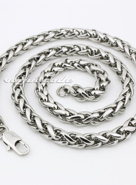 时尚风钛钢银色吊坠蛇骨项链