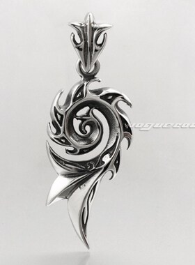 银色时尚风图腾钛钢吊坠